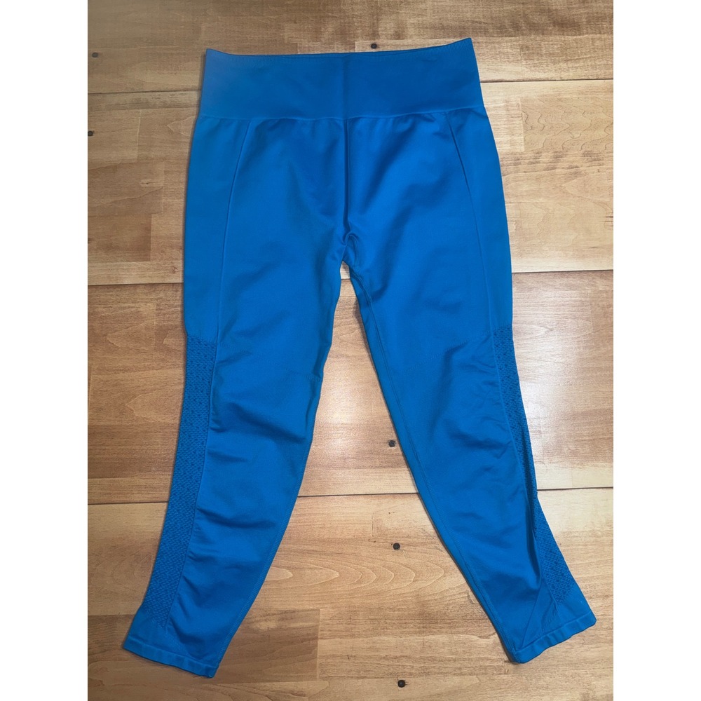 Fabletics Women Blue Seamless Knit Workout Leggings